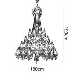 Plafoniera cu candelabru din cristal european cu 48 de lumini