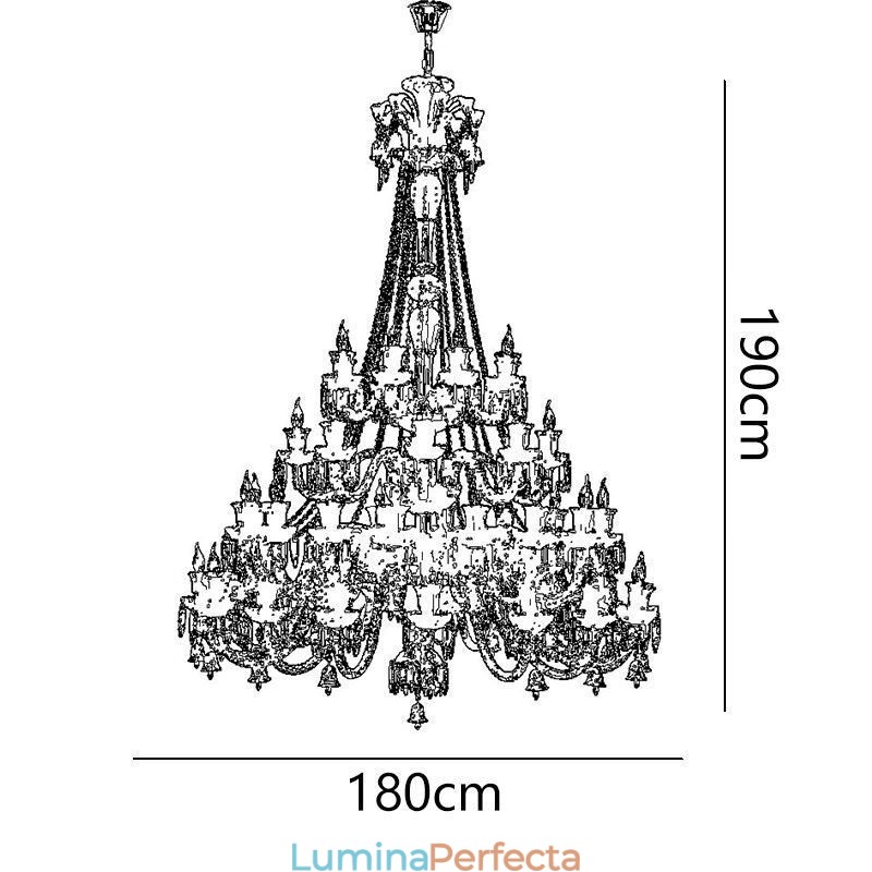 Plafoniera cu candelabru din cristal european cu 48 de lumini