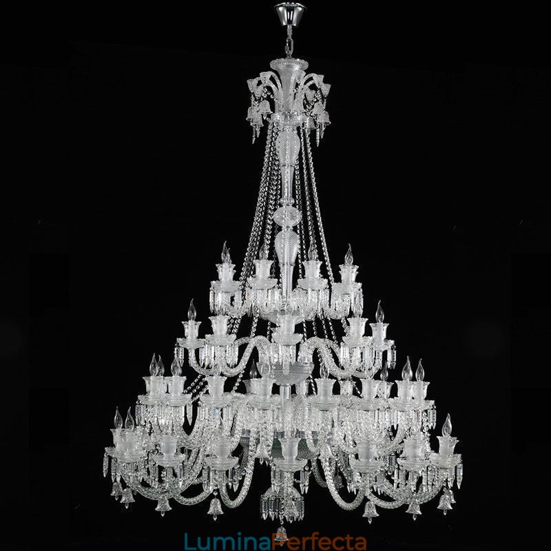 Plafoniera cu candelabru din cristal european cu 48 de lumini