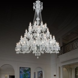 Plafoniera cu candelabru din cristal european cu 48 de lumini
