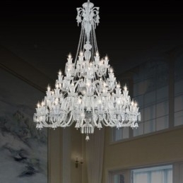 Plafoniera cu candelabru din cristal european cu 48 de lumini