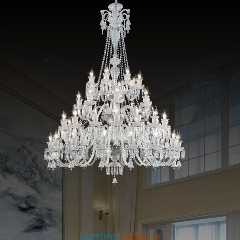 Plafoniera cu candelabru din cristal european cu 48 de lumini