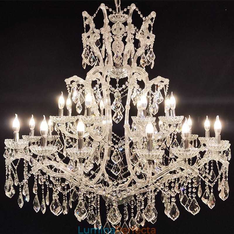Plafoniera cu decorare candelabru din cristal european cu 24 de lumini