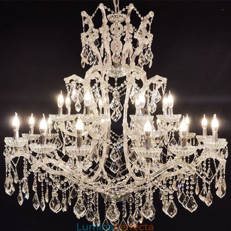 Plafoniera cu decorare candelabru din cristal european cu 24 de lumini
