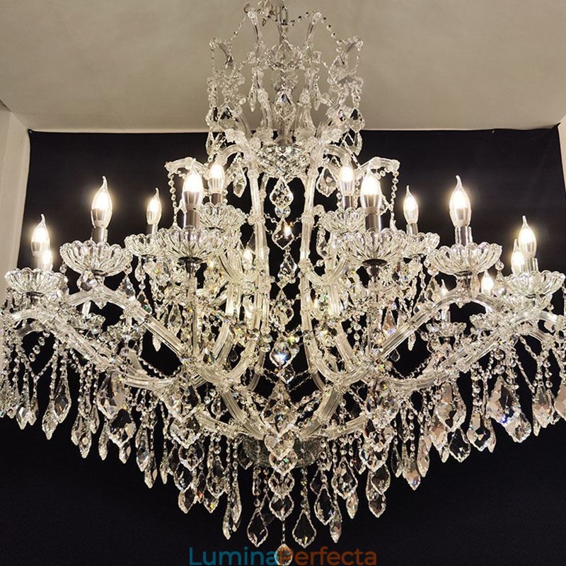 Plafoniera cu decorare candelabru din cristal european cu 24 de lumini