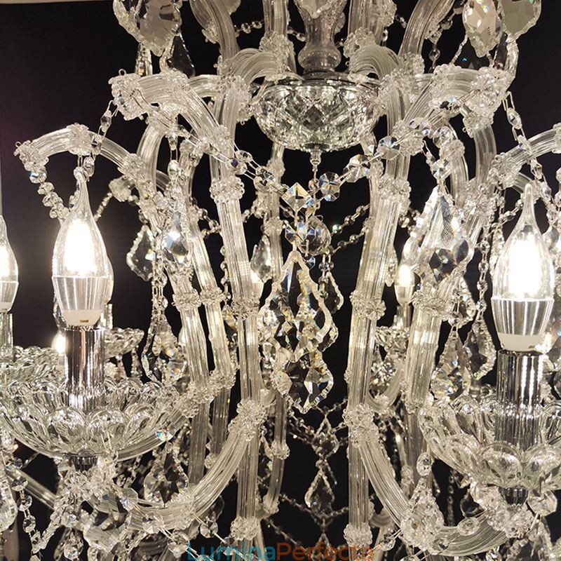 Plafoniera cu decorare candelabru din cristal european cu 24 de lumini
