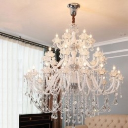 Candelabru De Cristal European Cu 32 De Lumini Plafon Decorat De Lux