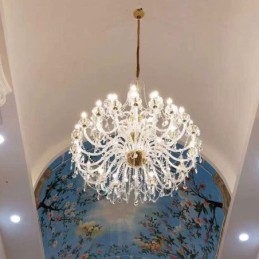 Candelabru De Cristal European Cu 32 De Lumini Plafon Decorat De Lux