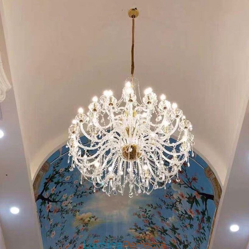 Candelabru De Cristal European Cu 32 De Lumini Plafon Decorat De Lux