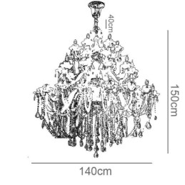 Candelabru De Cristal European Cu 32 De Lumini Plafon Decorat De Lux