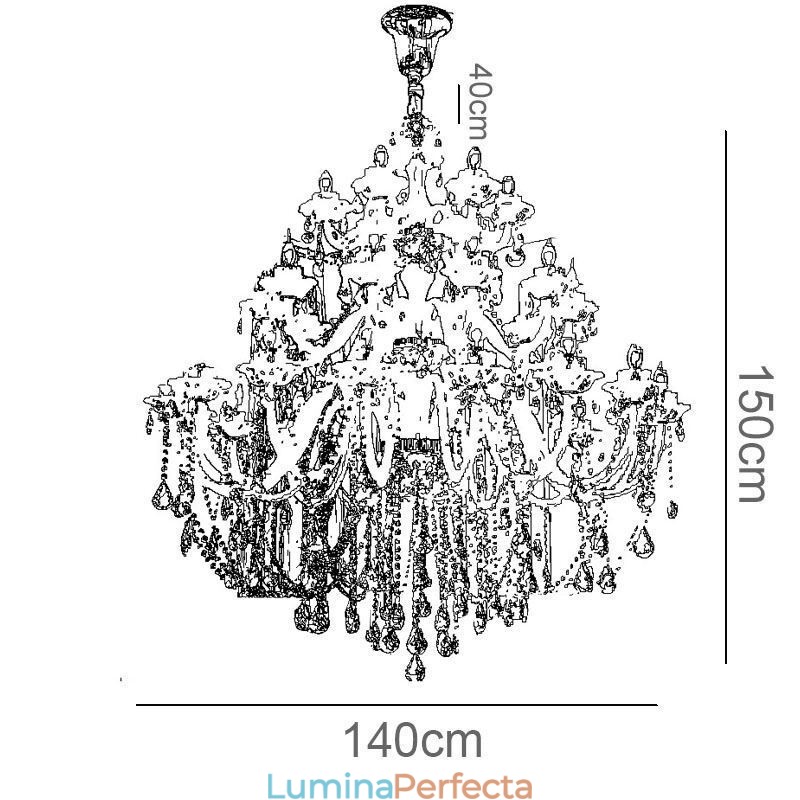 Candelabru De Cristal European Cu 32 De Lumini Plafon Decorat De Lux