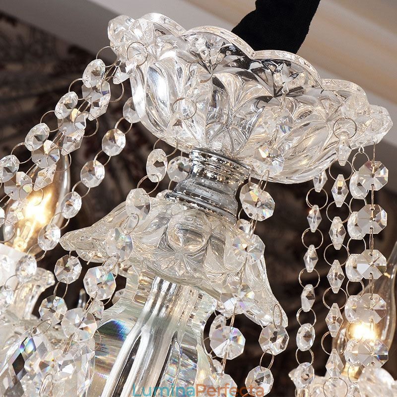 Candelabru De Cristal European Cu 32 De Lumini Plafon Decorat De Lux