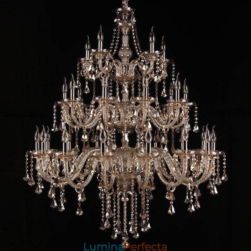 Candelabru De Cristal European Cu 30 De Lumini Plafoniera Decorata