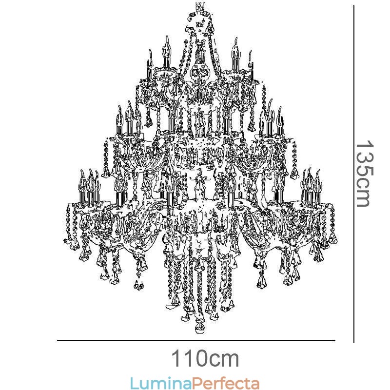 Candelabru De Cristal European Cu 30 De Lumini Plafoniera Decorata