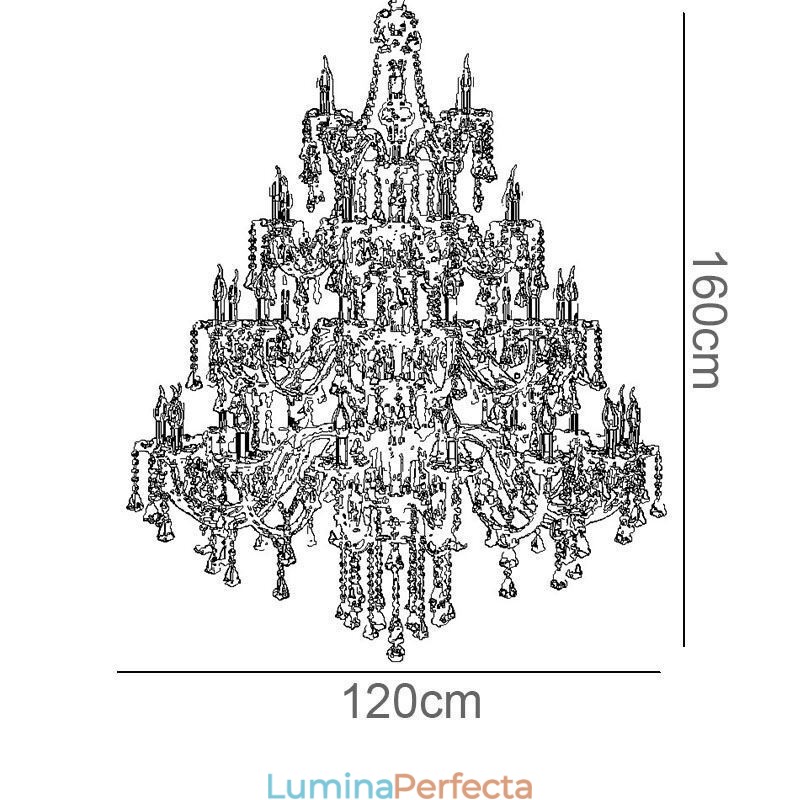 Plafoniera europeană de cristal de culoare cognac cu 40 de lumini