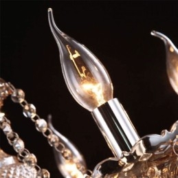 Plafoniera europeană de cristal de culoare cognac cu 40 de lumini