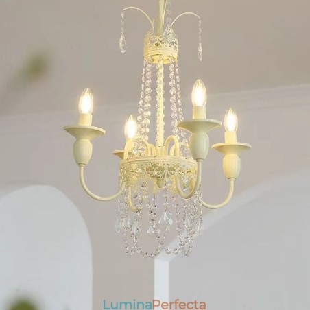Candelabru de cristal nordic Paint Craft Cream Plafoniera Candelabru de cristal nordic Paint Craft Cream Plafoniera