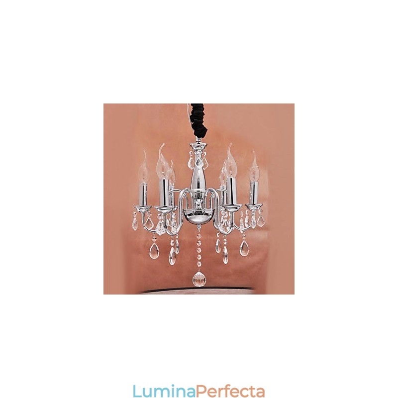 Lumină suspendată de cristal cu 6 lumini în funcție de lumânare