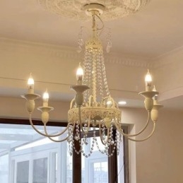 Candelabru de cristal nordic Paint Craft Cream Plafoniera