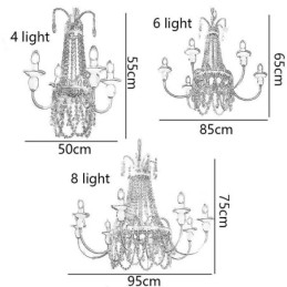 Candelabru de cristal nordic Paint Craft Cream Plafoniera