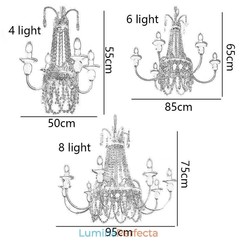 Candelabru de cristal nordic Paint Craft Cream Plafoniera
