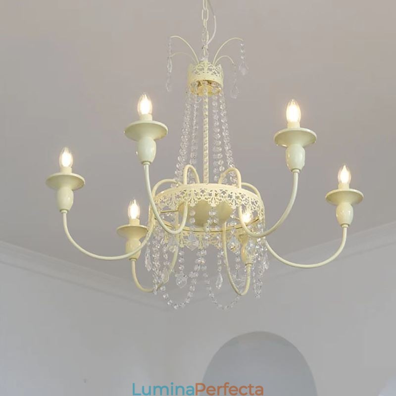 Candelabru de cristal nordic Paint Craft Cream Plafoniera
