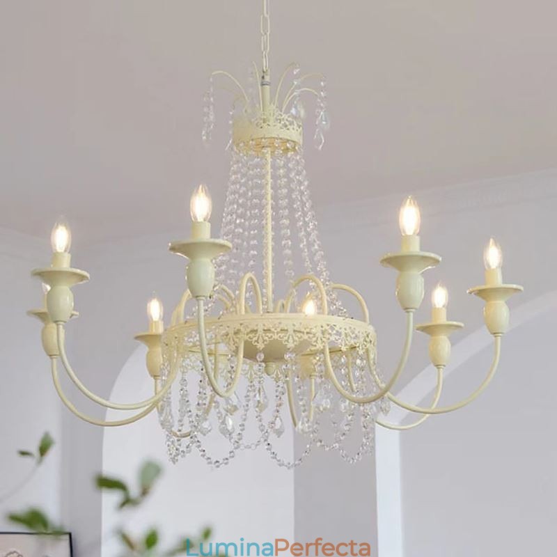 Candelabru de cristal nordic Paint Craft Cream Plafoniera