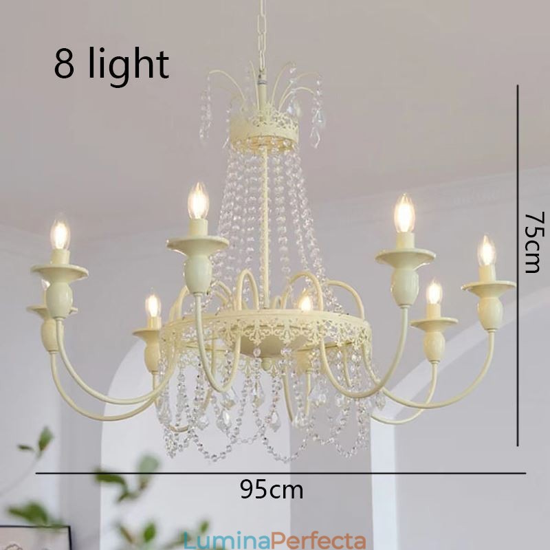 Candelabru de cristal nordic Paint Craft Cream Plafoniera