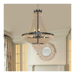 Candelabru Clasic De Cristal Stil Imperiu Negru 9 Lumini
