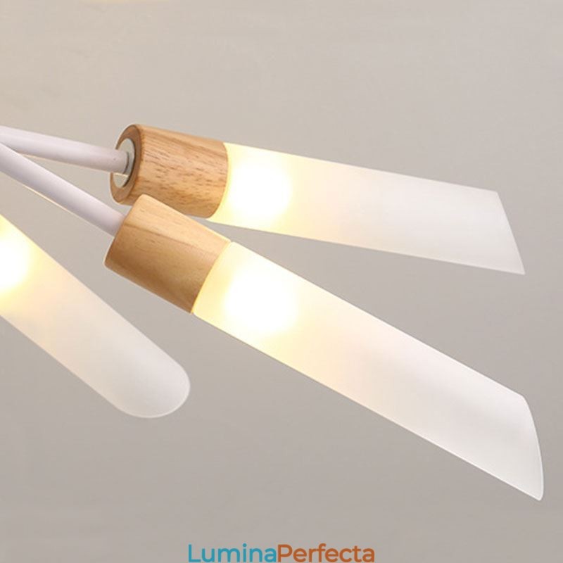 Lampă de suspendare nordică Iluminat modern din lemn masiv