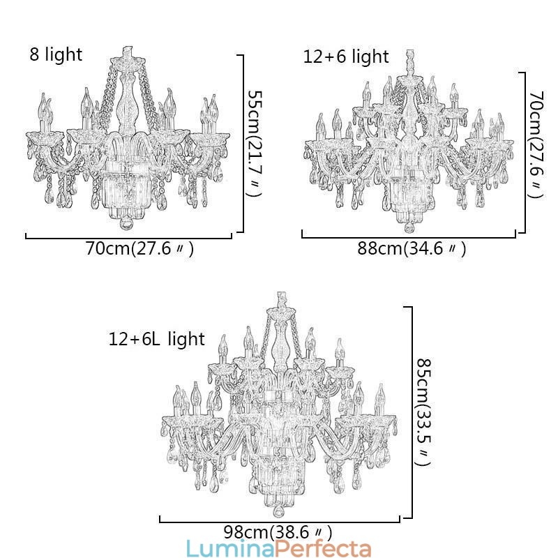 Candelabru mare din cristal European Classic Pendant