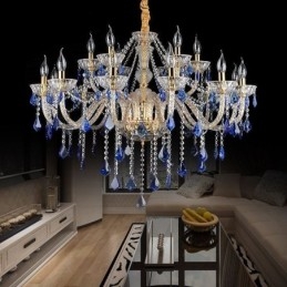 Candelabru de cristal european Pandantiv de lux pendant albastru deschis