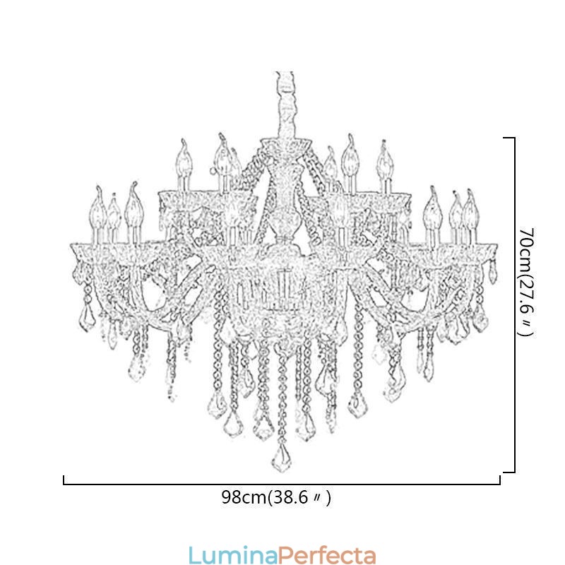 Candelabru de cristal european Pandantiv de lux pendant albastru deschis