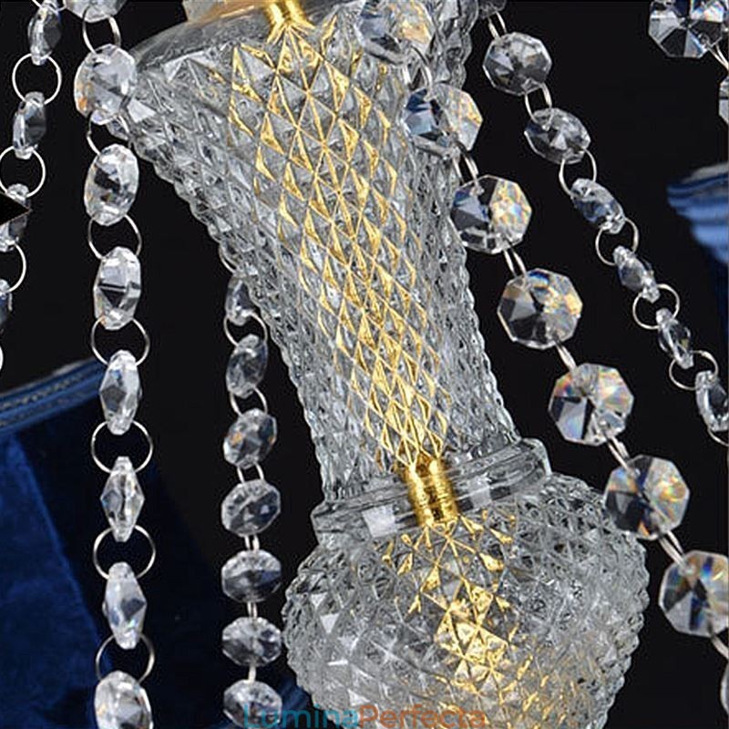 Candelabru de cristal european Pandantiv de lux pendant albastru deschis