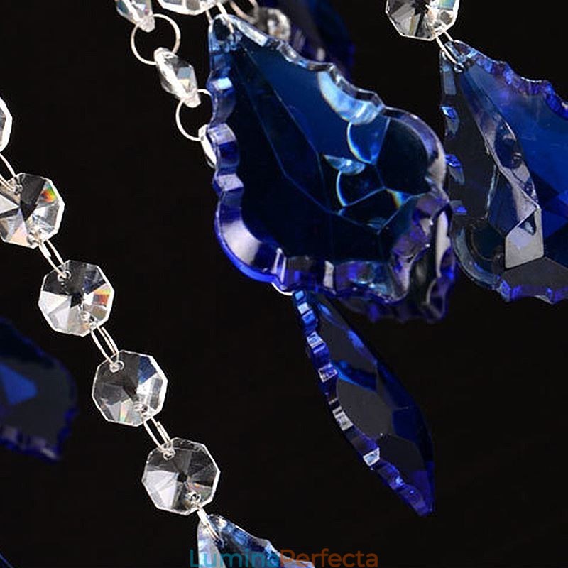 Candelabru de cristal european Pandantiv de lux pendant albastru deschis
