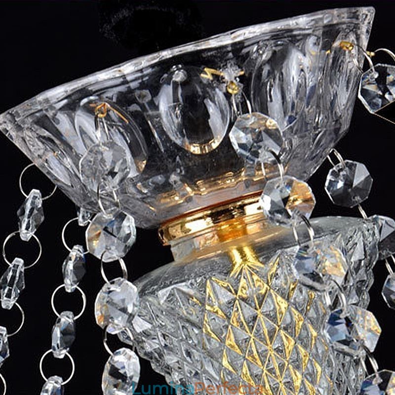 Candelabru de cristal european Pandantiv de lux pendant albastru deschis