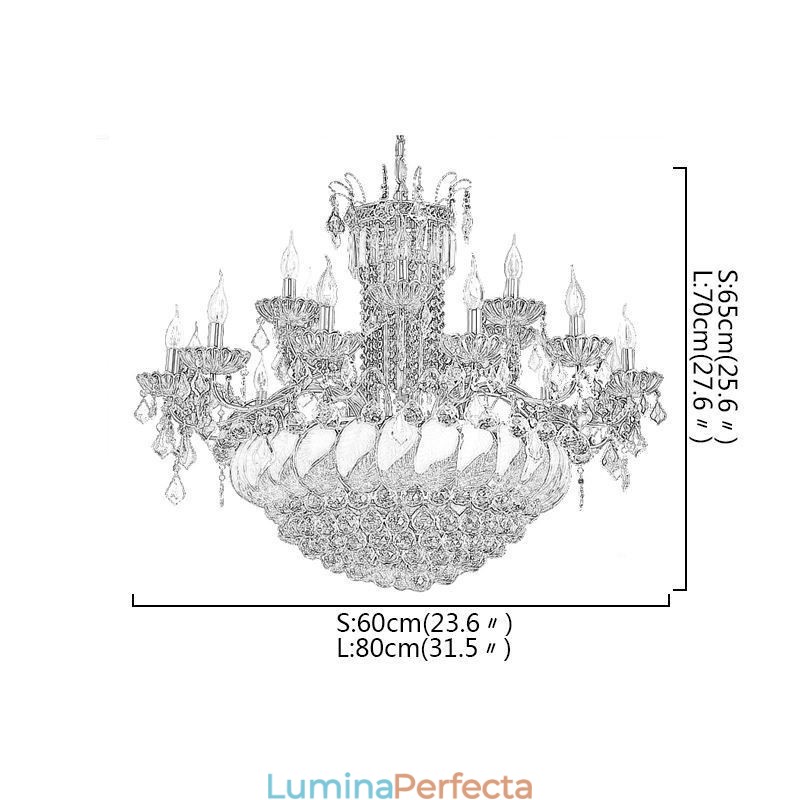 Plafoniera mare de lux de cristal din aur european