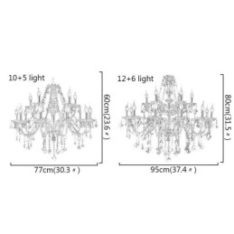 Candelabru din cristal european elegant, lumina suspendata mare chihlimbar