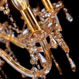 Candelabru din cristal european elegant, lumina suspendata mare chihlimbar