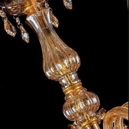 Candelabru din cristal european elegant, lumina suspendata mare chihlimbar