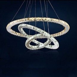 Lampe suspendate Chihlimbar și clar K9 Candelabru de cristal Iluminare cu 3 inele