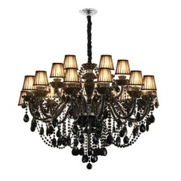Candelabru de cristal în stil european de lux, pendanta neagră