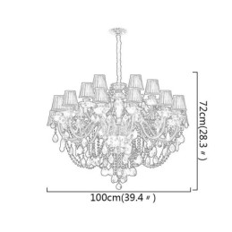 Candelabru de cristal în stil european de lux, pendanta neagră
