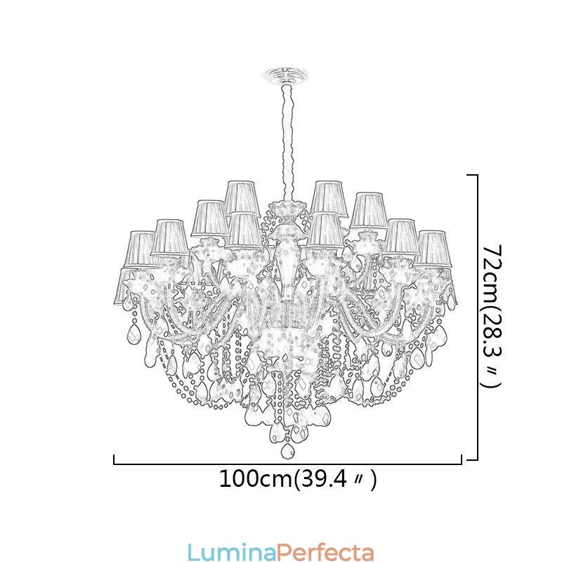 Candelabru de cristal în stil european de lux, pendanta neagră