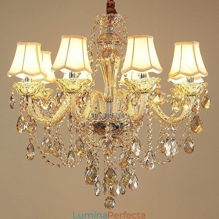 Candelabru de cristal Cognac Plafoniera de lux european Candelabru de cristal Cognac Plafoniera de lux european