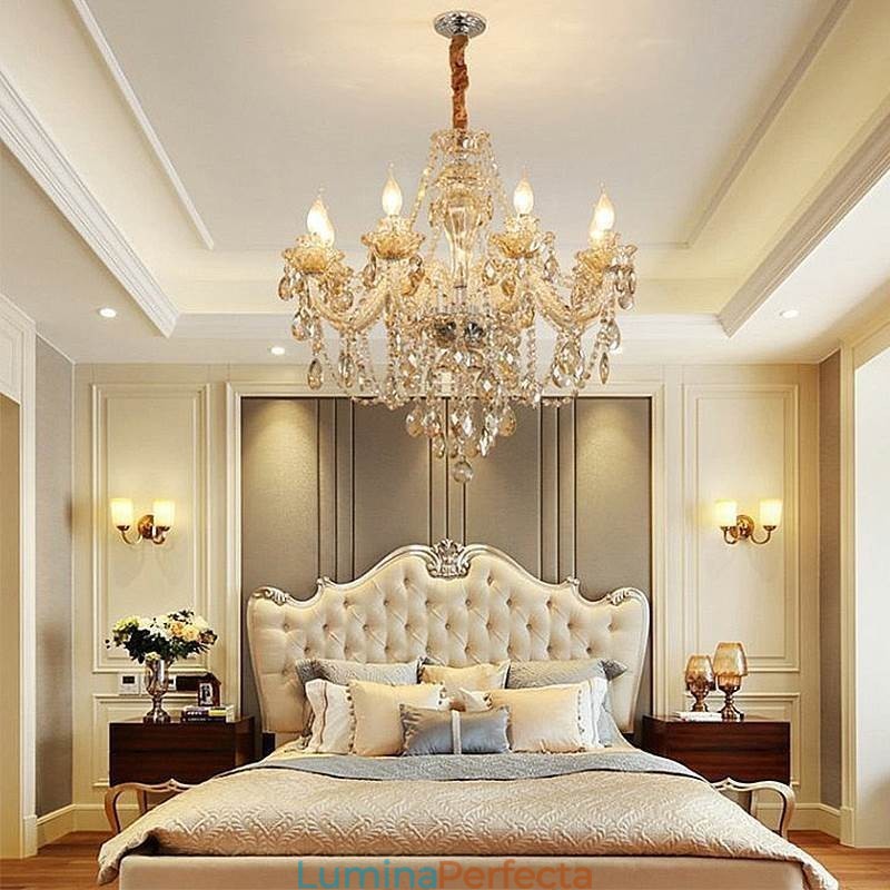 Candelabru de cristal Cognac Plafoniera de lux european