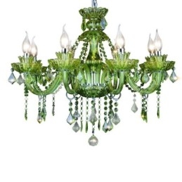 Candelabru de cristal verde în stil european