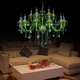 Candelabru de cristal verde în stil european