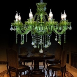 Candelabru de cristal verde în stil european