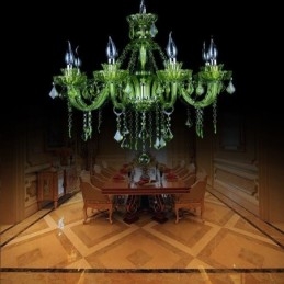 Candelabru de cristal verde în stil european